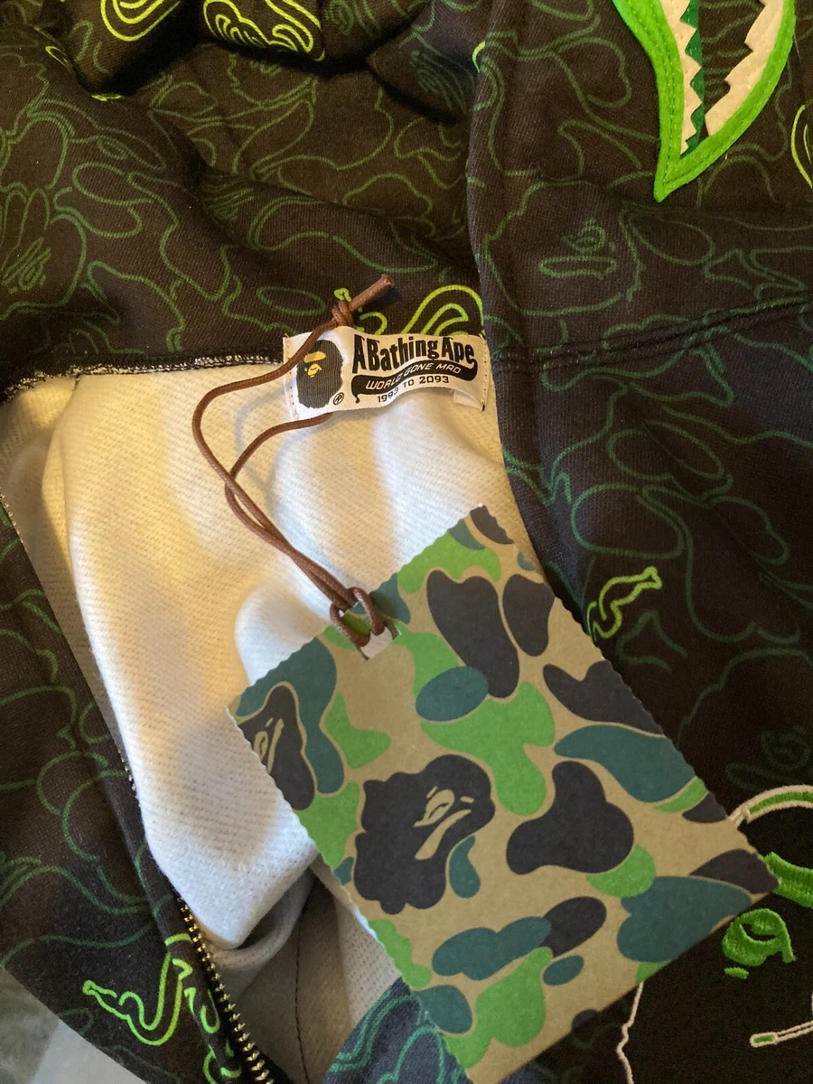 RAZER X A BATHING APE NEON CAMO SHARK FULL ZIP HOODIE LADIES