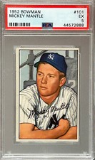 Mickey Mantle 1952 Bowman (PSA) 5 Graded Excellent Condition Baseball Card
