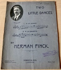 HERMAN FINCK TWO LITTLE DANCES PIANO SOLO SHEET MUSIC 1914 ENGLAND