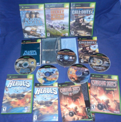 Xbox; Blazing Angels, Call of Duty 2 Big Red One, Secret Weapons, Crimson Skies+