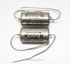 Pair Sprague Vitamin Q PIO Capacitors / .36 uf 200 VDC / L96P36452S2 -- KT