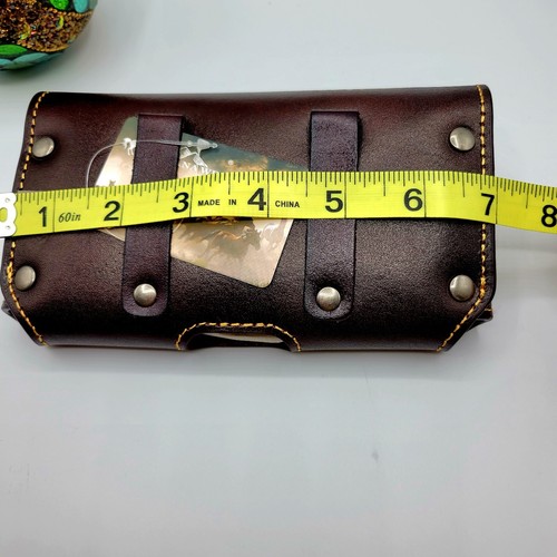 MONTANA WEST Leather Phone Case Belt Loop Holster Coffee Brown star 7x4 inc - Picture 5 of 6