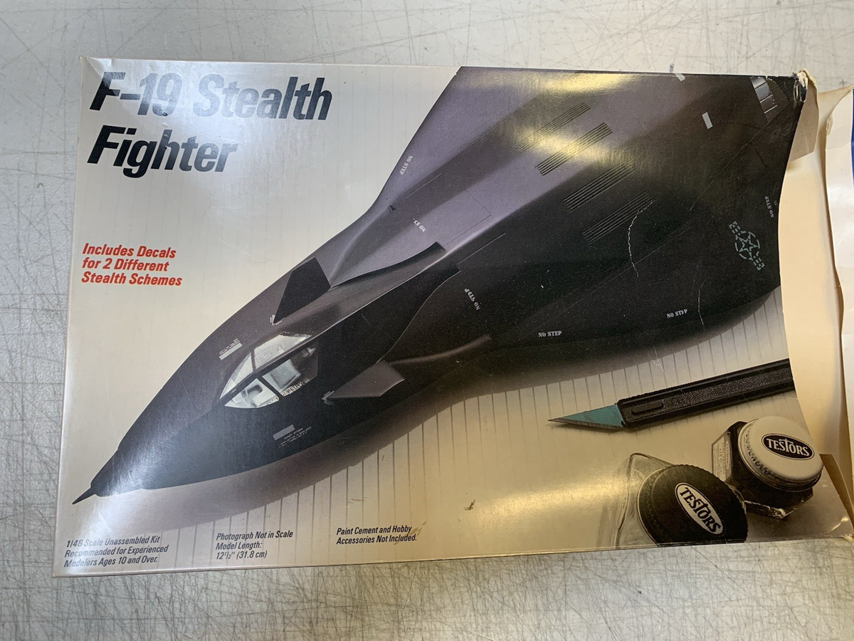 F-19 Stealth Fighter Testors 1/48 Model Kit (New, Open box) | eBay