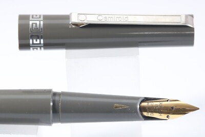 Vintage Osmiroid Greek Spiral Grey Easy Change Sketch Fountain Pen, CT