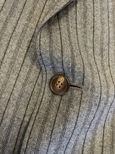 Z Zegna Vintage Wool & Cashmere Striped Suit Jacket in Brown / Gray Size 40 R - Picture 2 of 9