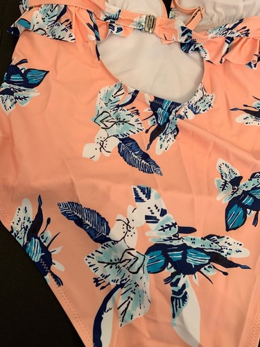 XL TengWeng Monokini Peach One Piece costume da bagno donna nuovo imbottito - Foto 5 di 6