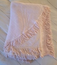 Romantic Baby Pink Vintage Full Size Nubby Ru...