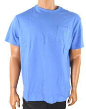 Polo Ralph Lauren Mens T-shirt L XXL New Blue Crew Neck One Pocket Short Sleeves