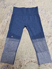 Lululemon Seamlessly Street Crop Leggings Ombre Blue Heather Size 4