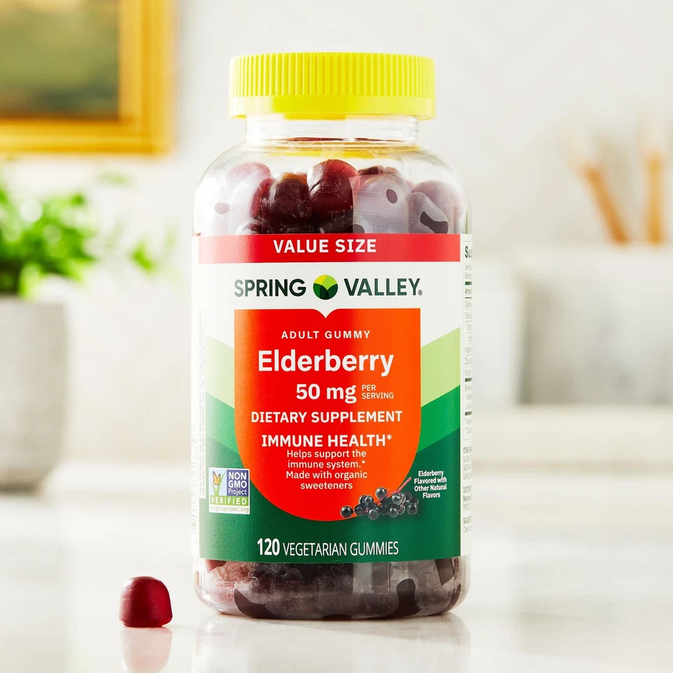 Spring Valley Non GMO Vegetarian Elderberry 50 mg Gummies, Value Size, 120 Count - Image 4 of 4