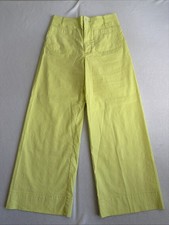 Maeve Pants 28 The Colette Wide Leg Cropped Yellow High Rise Summer Linen