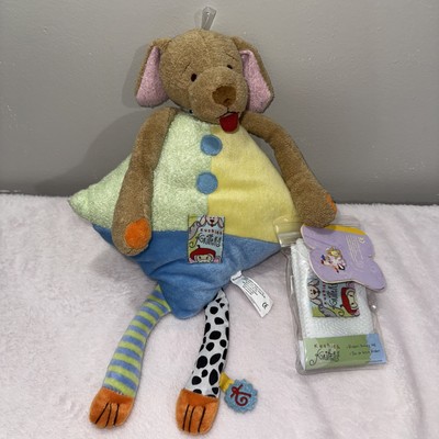 Kushie Kritters Puppy Dog Lovey Square Plush With Laundry Bag Doobidog Pillow