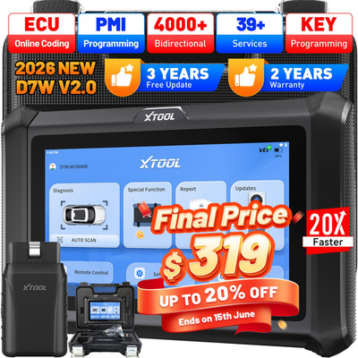 2026 XTOOL D7W Wireless OBD2 Scanner Car Full System Diagnostic Tool ECU Coding