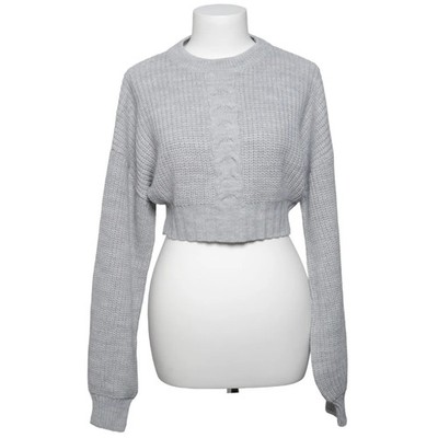 NA-KD, Strickpullover, Größe: S, Grau, Acryl, Einfarbig, Zopfstrick, Damen #c4M