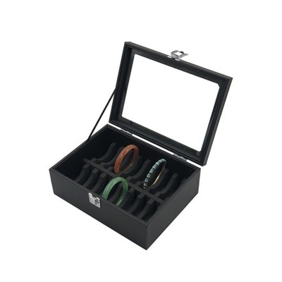 Armbandbox mit Klarsichtdeckel starr Armreif Aufbewahrungsbox kompakt für Schminktische