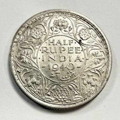 1940 Indien Silber 1/2 Rupie - George VI - Bombay Mint - guter Erhaltungszustand - kostenloser Versand