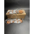 Free People NIB Sunny Gilly Flat Sandals Lace Up Gladiator Sliver 7.5 MSRP$128