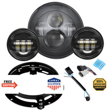 SUNPIE Motorcycle 7 Inch Head light Black Compatible with H arley Road King, Com