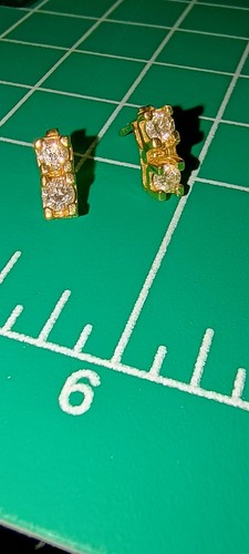 Ohrringe 14 Karat Gelbgold Diamant und Perlen  - Bild 3 von 10