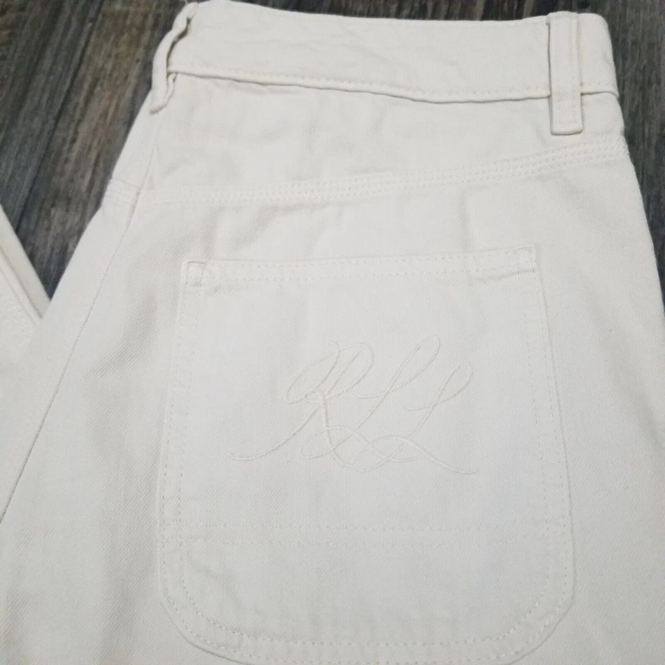Pantalones de mezclilla para mujer Lauren Ralph Lauren florales tiro alto pierna ancha talla 10 etiqueta negra Foto 4 de 4
