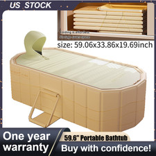 59.6" Portable Bathtub for Adult Large Foldable No Installation Bath Tub