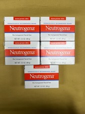 5 New Neutrogena Acne-Prone Skin Transparent Facial Bar - 3.5oz Each Box