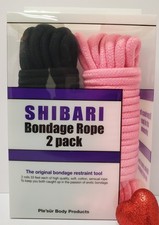 Shibari Bondage Rope 2 rolls 33ft each Black Pink Soft Cotton Erotic By Ple'sur