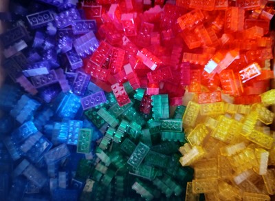 50 Bausteine Trans Neon 3001 Transparent Basic Brick 2x4 City Klemmbausteine