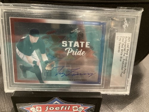 2021 Trey Sweeney Leaf Metal Autograph Production Proof Red White & Blue 1/1 - Picture 1 of 3