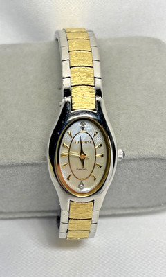 Elgin Women's Watch EG239N Quartz Mother of Pearl Dial Two Tone Band NEW Battery