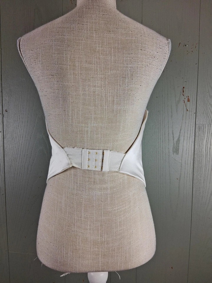 Top de novia Wonderbra Bustier para mujer 34D blanco sin tirantes largo satinado con aros Foto 3 de 4