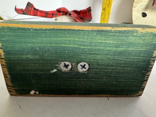 Vintage Rustic Snowman Christmas Free Standing Decor Wooden Primitive 15” and 11 - Picture 10 of 12