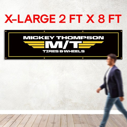 Mickey Thompson Tires Banner Flag Big 2x8 feet Drag Racing Mechanic Tire Shop - 第 5/16 張圖片