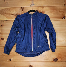 L.L. Bean Full Zip Rain jacket Windbreaker Navy size 6X/7 Small
