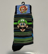 New 1 Pair of Super Mario Socks, Shoe Size 6.5-12 Nintendo Game Hero Mario Bros.