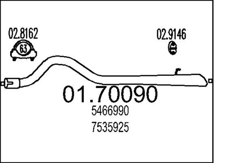 Tubo de escape MTS 01.70090 silenciador final para SAAB 900 1 Combi AC4 AM4 Turbo Cat - Imagen 1 de 7