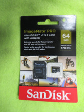 Sandisk ImageMate Pro 64GB Micro SD Card 4K Ultra Video SD Adapter Sealed New
