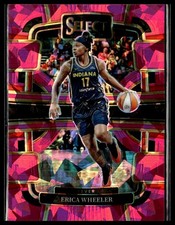 2024 Panini Select WNBA 19 Erica Wheeler Indiana Fever Pink Cracked Ice Prizm