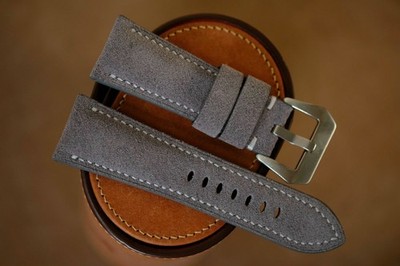 Handmade gray suede PAM Officine Panerai strap size 27/22 (can do any size)