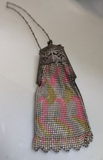 Vintage WHITING DAVIS Colorful Mesh Purse Bag Satchel Pouch FREE SHIP