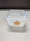 Vintage Pyrex Butterfly Gold 501-B Lid 501-C Refrigerator Dish 12 oz/350 ml USA