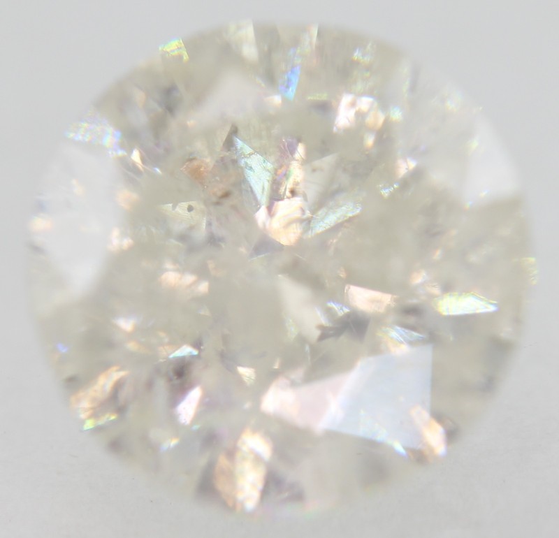 Certified 2.52 Carat H SI3 Round Brilliant Natural Enhanced Loose Diamond 8.31mm