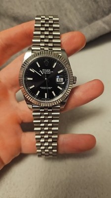 Rolex Datejust schwarzes Zifferblatt Herrenuhr mit Jubileearmband - 126334
