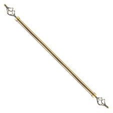 Adjustable Curtain Pole Rod with Decorative Finials Metal Window Drapery Rail
