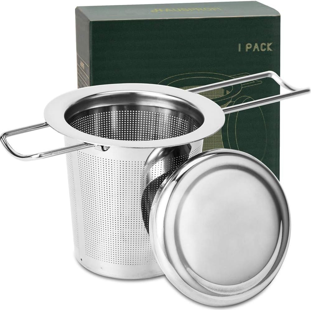 HAUSPROFI Tea Infuser, 304 Stainless Steel Strainer with 1 Pack, Silver