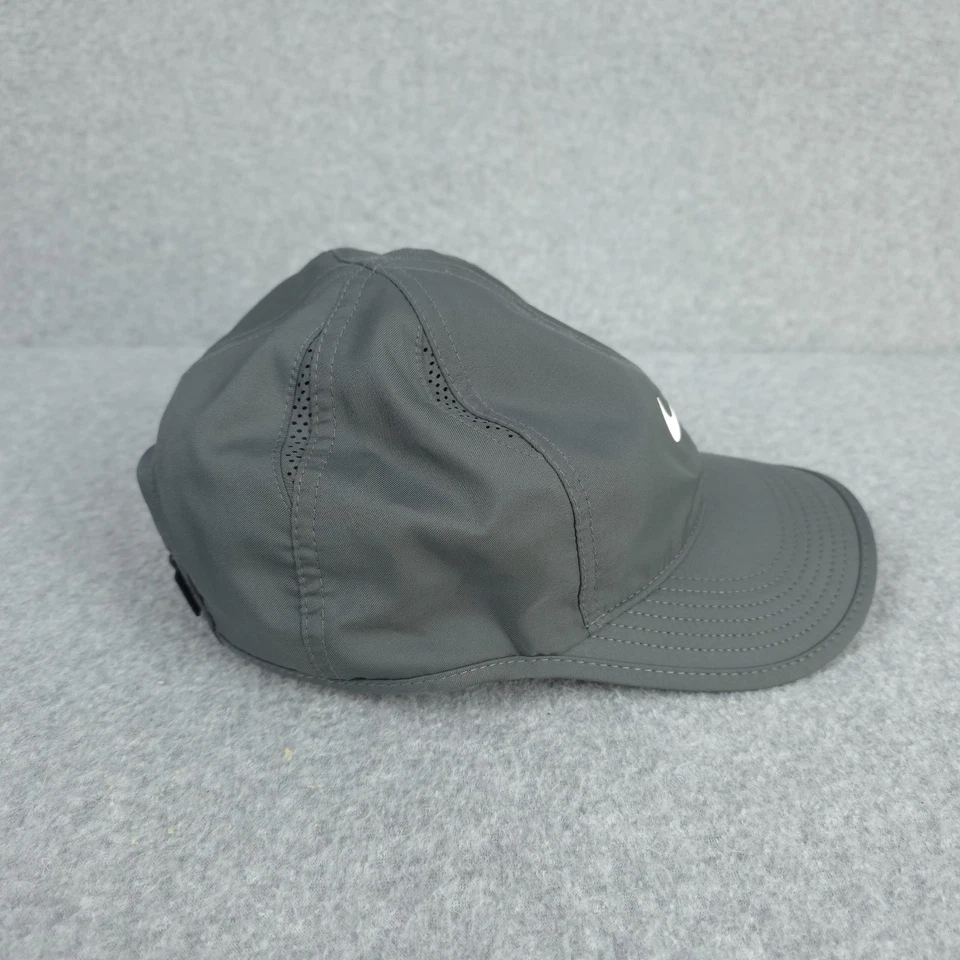 Nike Hat Cap Strap Back Gray Featherlight Lifghtweight Running Training Tennis - Image 3 of 4