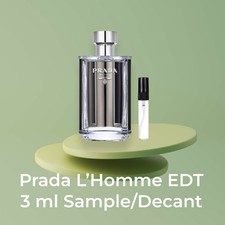 Prada L  Homme Cologne Eau De Toilette EDT 3ML Travel Size Glass Spray Bottle