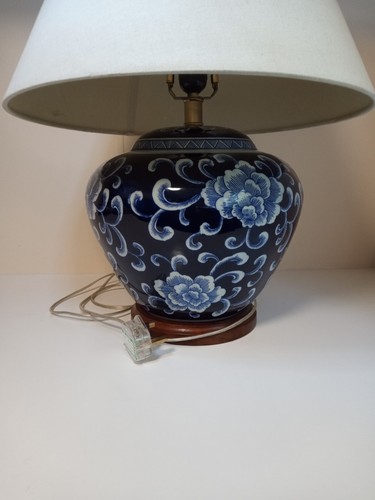 RALPH LAUREN Blue & White Porcelain Ginger Jar Oriental,floral large Table Lamp - Picture 3 of 19
