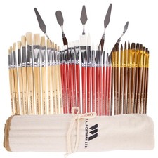 WA Portman 38pc Professional Acrylic Paint Brush Set with 5 Palette Knives