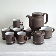 Hornsea Contrast Coffee Set for Six Retro 1970s English Pottery Vintage